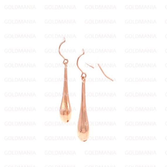 14K Roségold Tropfen Ohrringe Set, Echte Ohrringe, Kleine Damen von GOLDMANIA