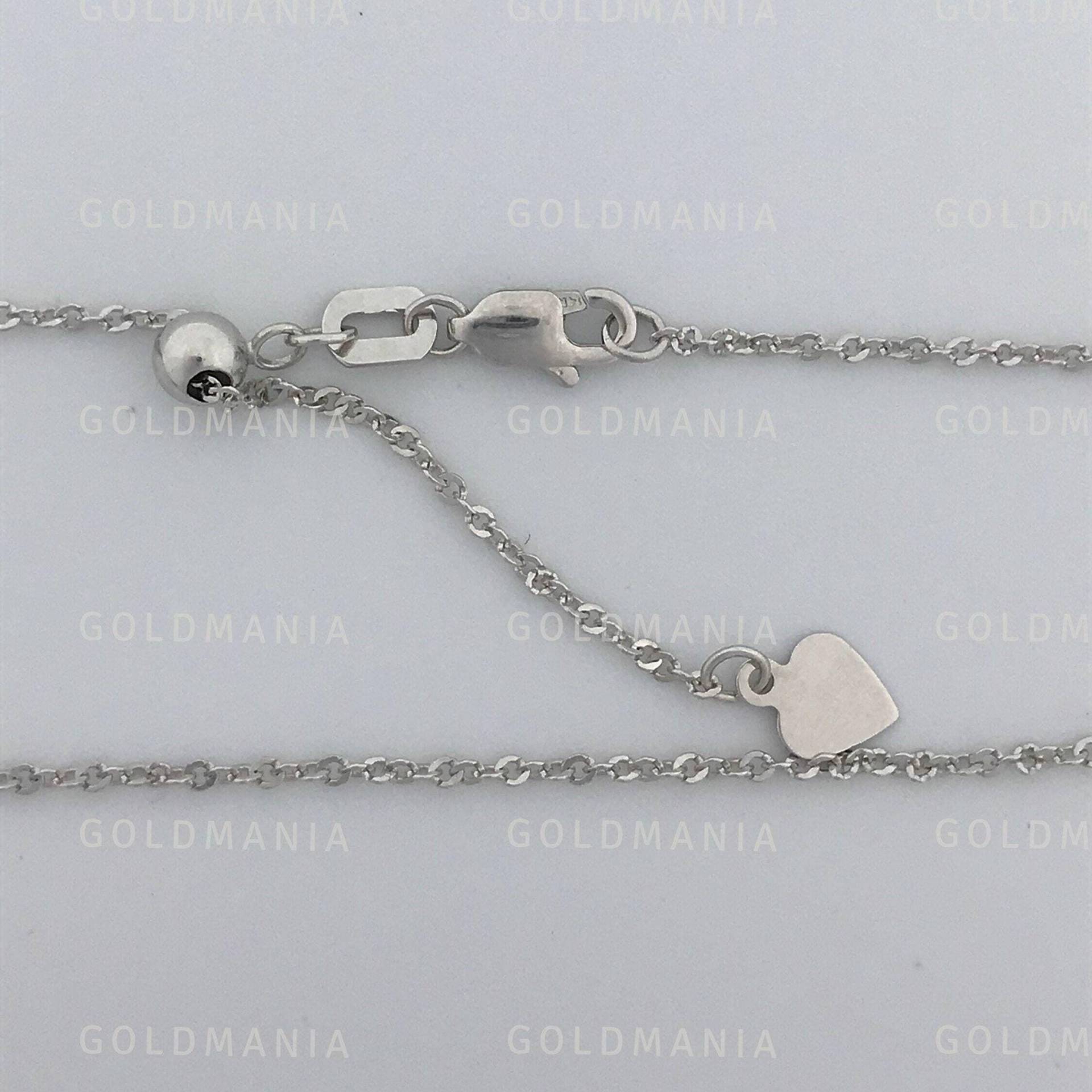 14K Solid Gold Twisted Kabel-Ketten-Halskette Einstellbar Bis 52 cm von GOLDMANIA