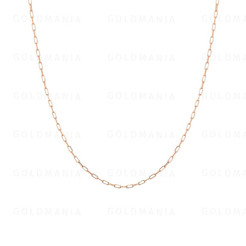 14K Solid Rose Gold Paperclip Halskette - 2 Mm von GOLDMANIA