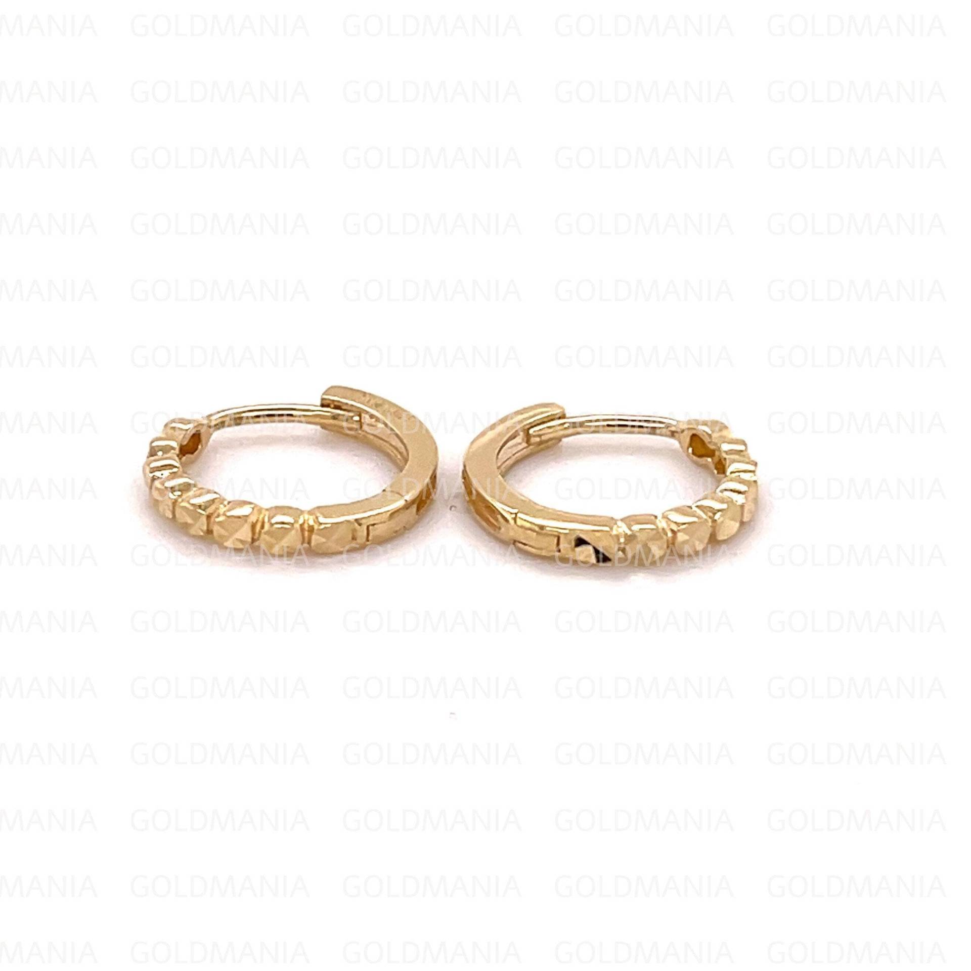 Kleines Creolen-Set Aus 14K Gelbgold Mit Diamantschliff, 12 Mm, Echte Gold-Creolen, Dünne Kleine Winzige 14K-Creolen, Damen-Creolen von GOLDMANIA