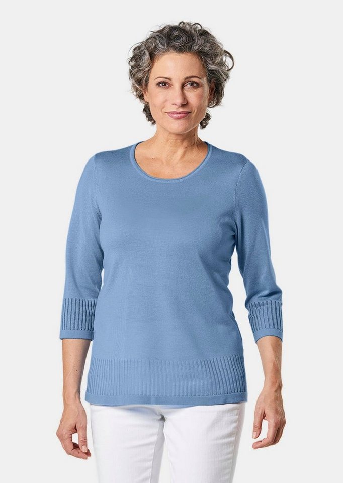 GOLDNER 3/4 Arm-Pullover Gepflegter Ajour-Pullover mit femininen Durchbrüchen von GOLDNER