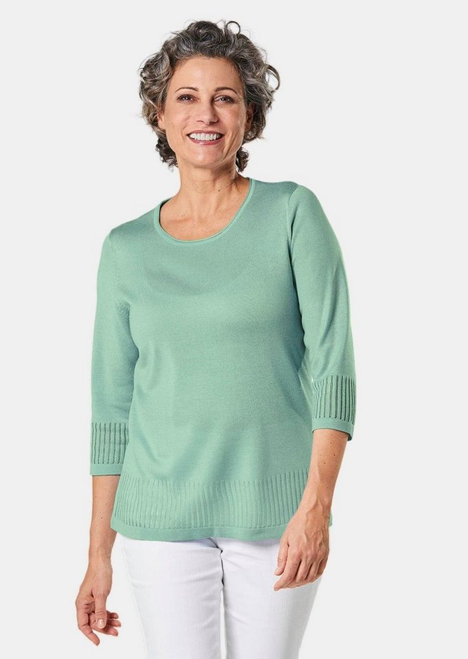 GOLDNER 3/4 Arm-Pullover Gepflegter Ajour-Pullover mit femininen Durchbrüchen von GOLDNER