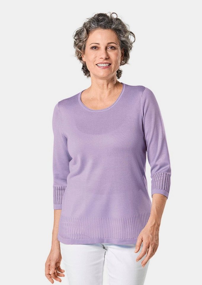 GOLDNER 3/4 Arm-Pullover Gepflegter Ajour-Pullover mit femininen Durchbrüchen von GOLDNER