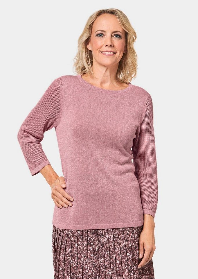 GOLDNER 3/4 Arm-Pullover Kurzgröße: Pullover mit Glanzgarn von GOLDNER