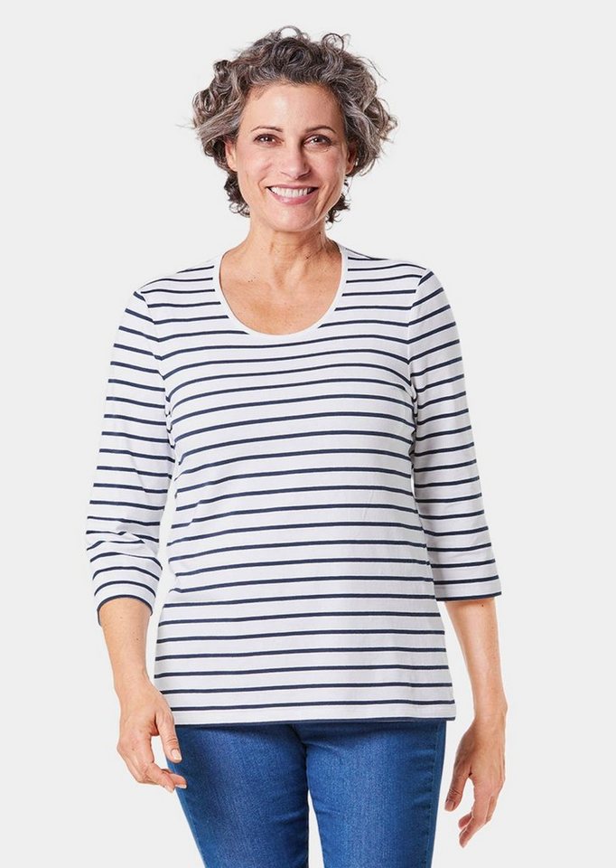 GOLDNER 3/4-Arm-Shirt Kurzgröße: Buntgewirktes Ringelshirt von GOLDNER