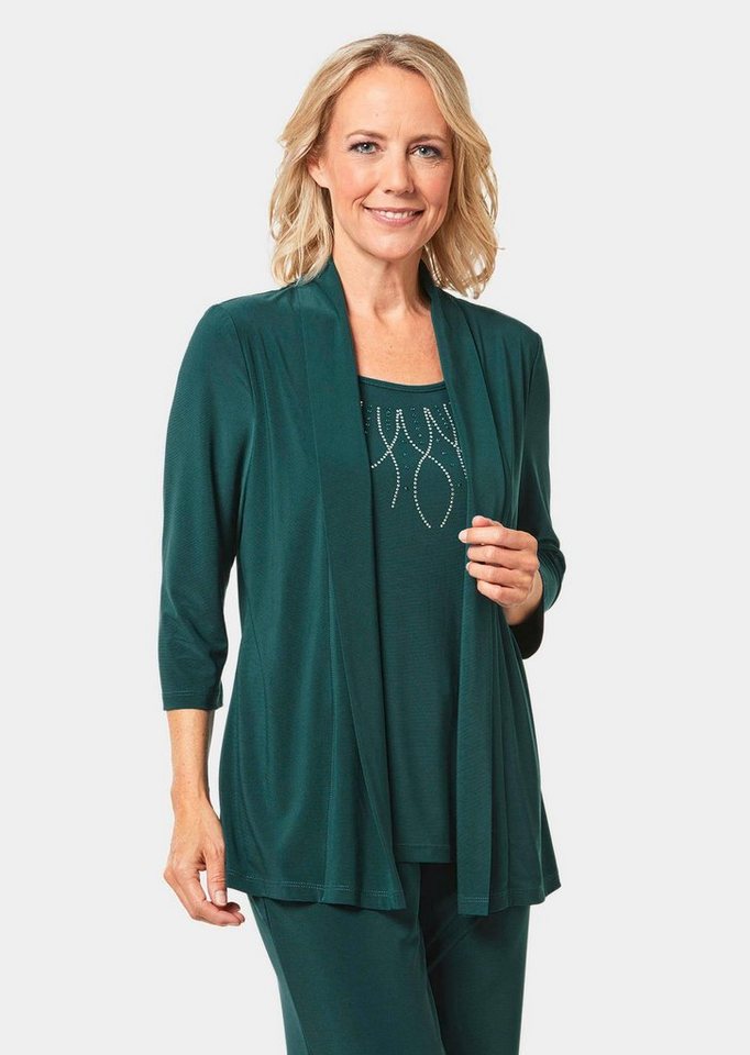 GOLDNER 3/4-Arm-Shirt Kurzgröße: Shirt in Setoptik mit Applikation von GOLDNER