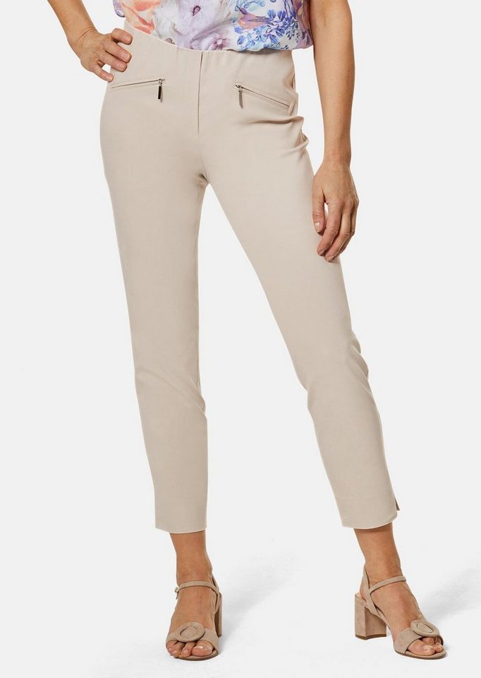 GOLDNER 7/8-Caprijeans Kurzgröße: Stretchhose LOUISA mit Taschen Komfortable 7/8-Slim Fit Hose mit Schlupfbund und Stretchanteil von GOLDNER