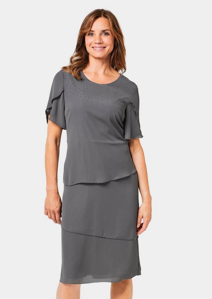 GOLDNER Abendkleid Kurzgröße: Elegant fallendes Stufenkleid von GOLDNER