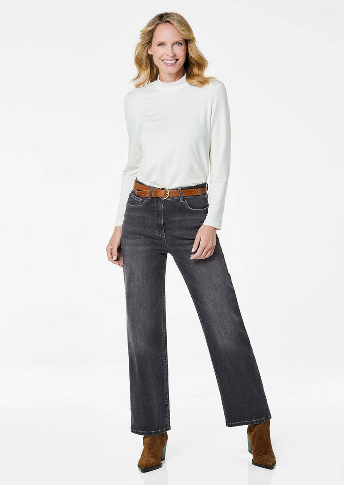 GOLDNER Bequeme Jeans Denim Jeans mit weitem Bein von GOLDNER