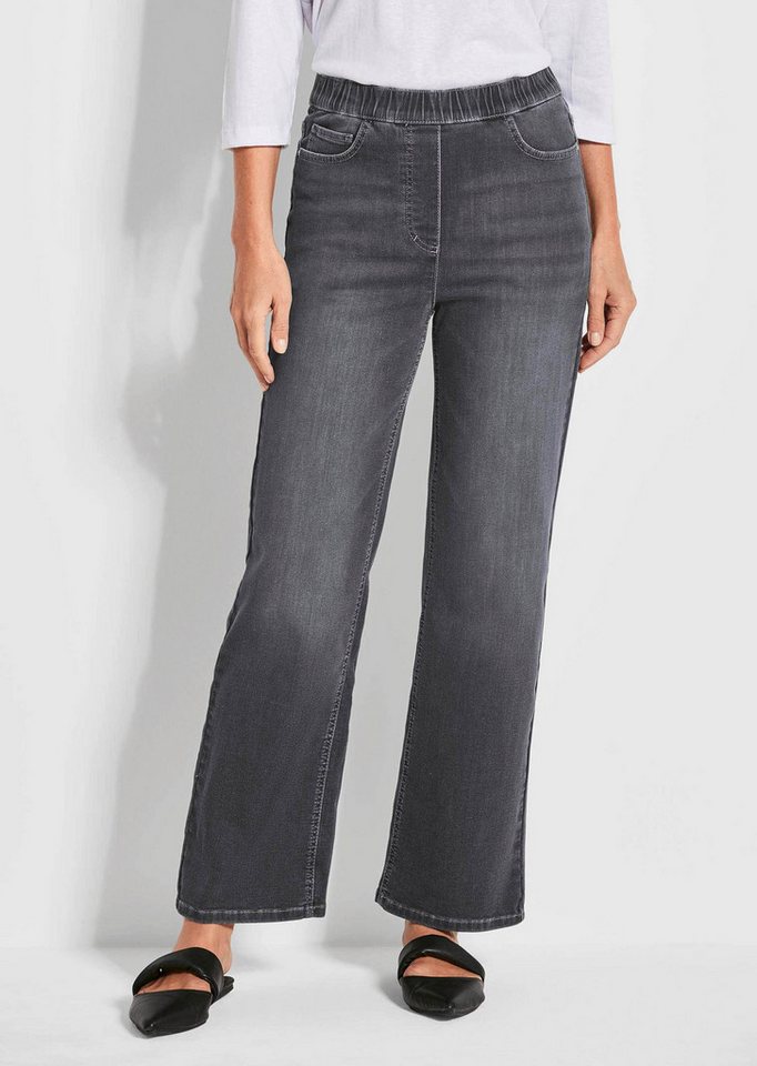 GOLDNER Bequeme Jeans Bequeme Jeanshose VERA Hose im Uni-Design, Schlupfbund, weites Bein, Eingrifftaschen GOLDNER Bequeme Jeans Bequeme Jeanshose VERA Hose im Uni-Design, Schlupfbund, weites Bein, Eingrifftaschen von GOLDNER