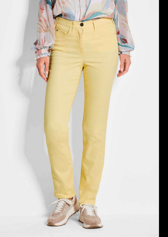 GOLDNER Bequeme Jeans Kurzgröße: Damen Jeans Slim Fit LOUISA, Stretch Bequeme 5-Pocket-Jeans mit langem Bein, schmaler Sitz von GOLDNER