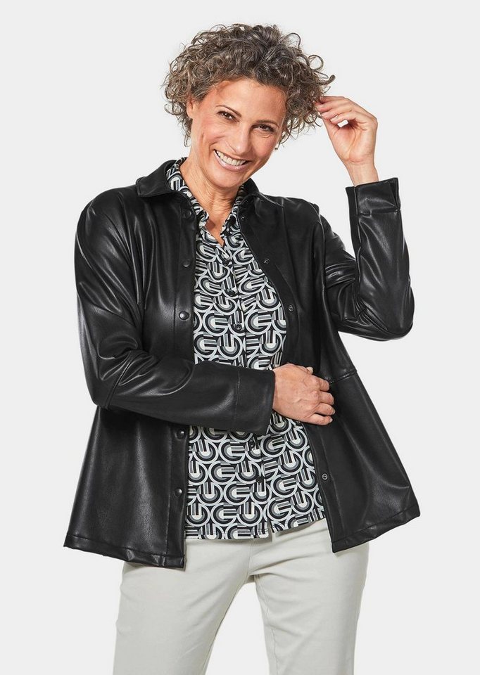 GOLDNER Blouson Kurzgröße: Lässige Blusenjacke in Lederoptik von GOLDNER