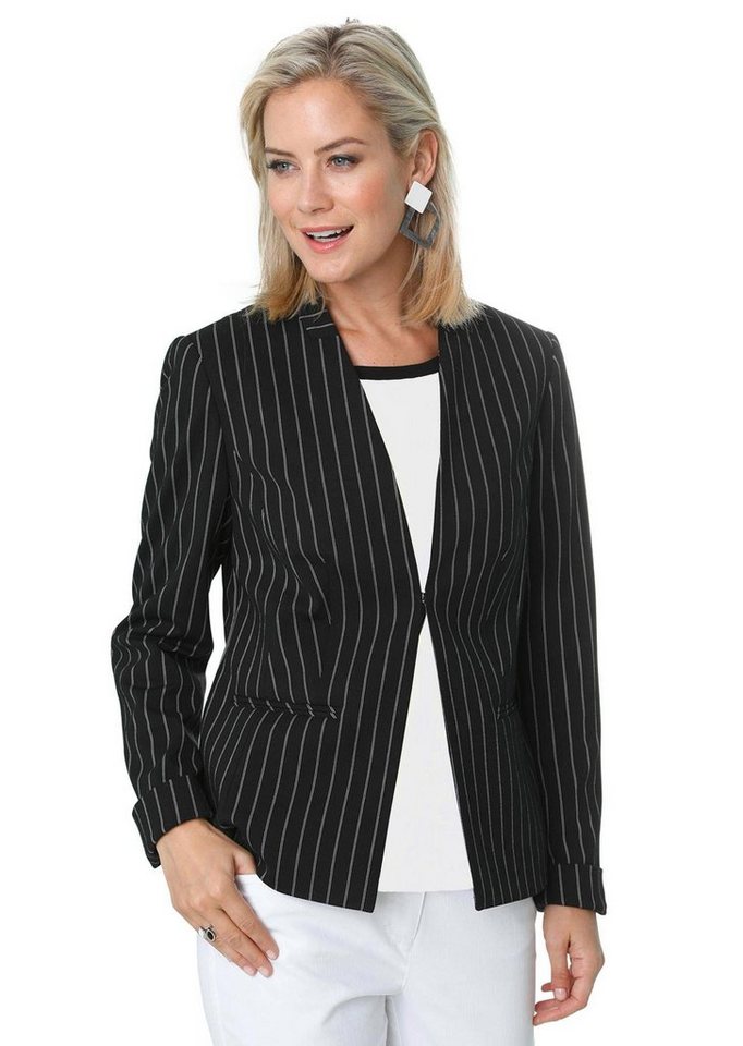 GOLDNER Blouson Moderner Cardigan im Nadelstreifen-Dessin Ohne von GOLDNER