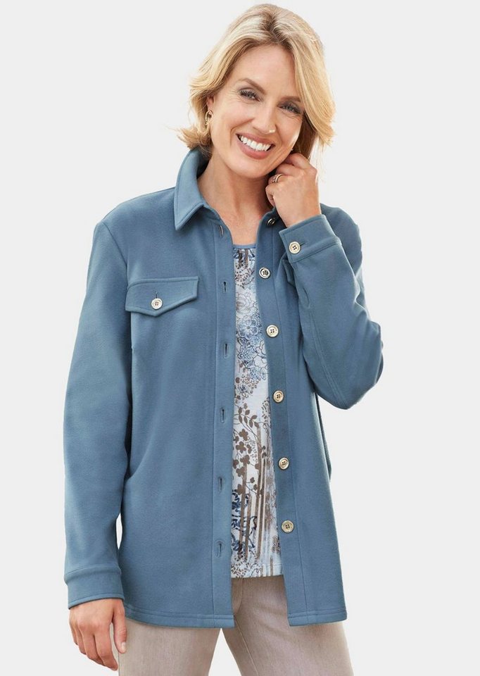 GOLDNER Blouson moderne Hemdjacke in trageangenehmer Qualität Wunderschöne Knöpfe in Eisgold von GOLDNER