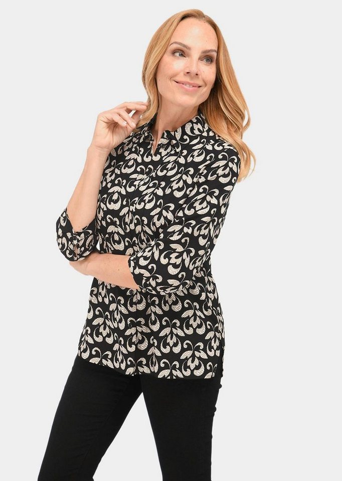 GOLDNER Druckbluse Kurzgröße: Hemdbluse, durchgehende Knopfleiste von GOLDNER