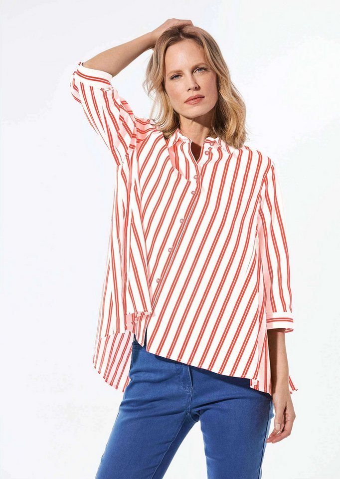 GOLDNER Klassische Bluse Schlichte Baumwoll-Bluse mit 3/4-Arm von GOLDNER