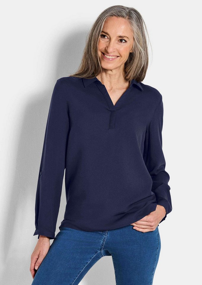 GOLDNER Klassische Bluse Zeitlose Viskosebluse mit Hemdkragen Fließende Hemdbluse mit Schlitzblende und Langarm GOLDNER Klassische Bluse Zeitlose Viskosebluse mit Hemdkragen Fließende Hemdbluse mit Schlitzblende und Langarm von GOLDNER