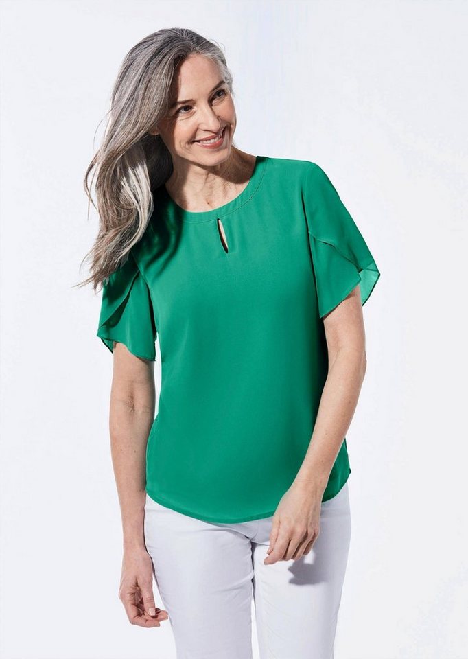 GOLDNER Kurzarmbluse Bluse mit aufregender Ärmellösung GOLDNER Kurzarmbluse Bluse mit aufregender Ärmellösung von GOLDNER
