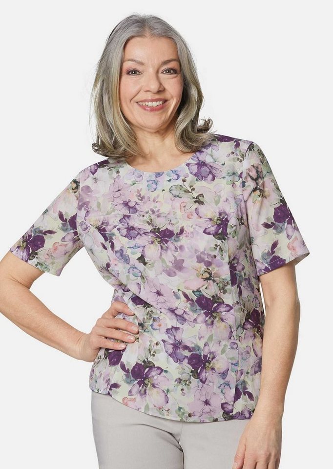 GOLDNER Kurzarmbluse Druckbluse floral von GOLDNER