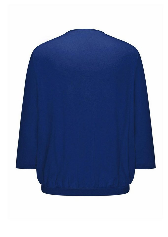 GOLDNER Kurzarmbluse Kurzgröße: Chiffon-Shirt mit 3/4-Arm, Rundhals Damen Sommerbluse, Halbarm, Feierlich, weich, Kunstfaser, Chiffon von GOLDNER