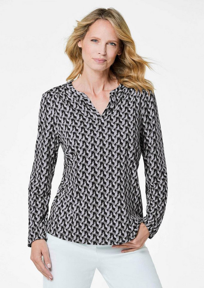 GOLDNER Kurzarmbluse Kurzgröße: Blusenshirt in femininer Form von GOLDNER