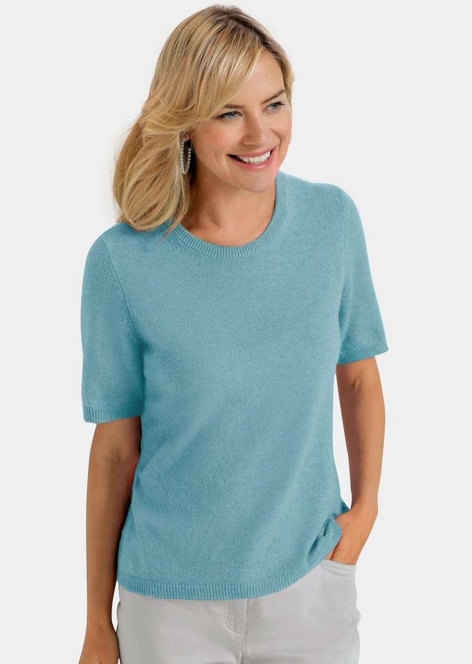 GOLDNER Kurzarmpullover Kurzgröße: Kaschmir-Halbarmpullover mit Rundhals von GOLDNER