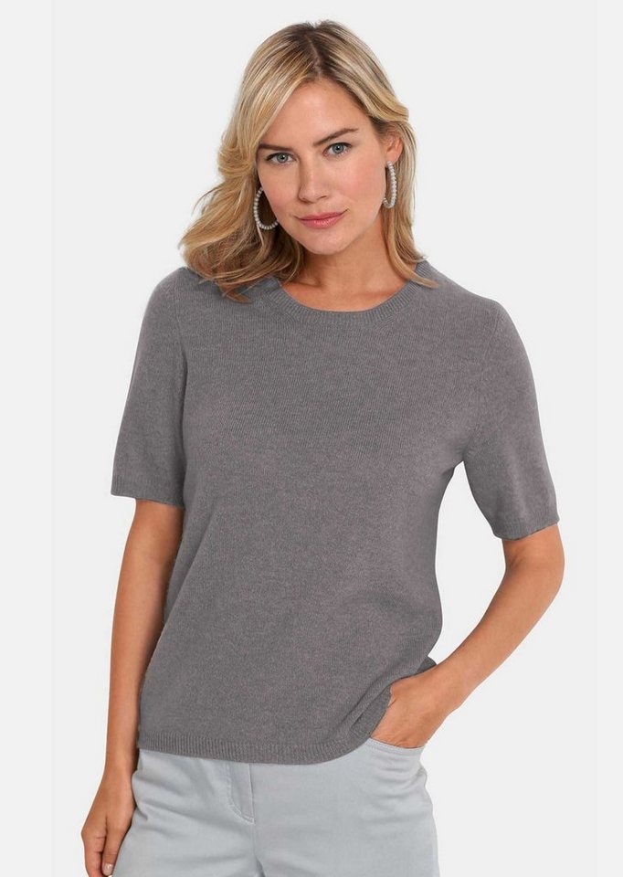 GOLDNER Kurzarmpullover Halbarmpullover mit Rundhals aus Kaschmir von GOLDNER