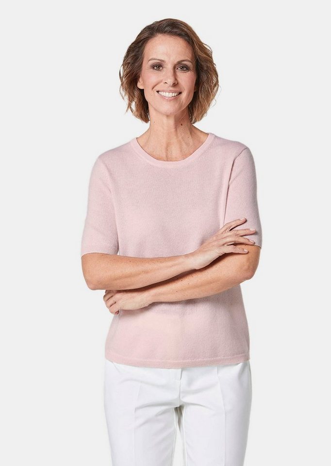 GOLDNER Kurzarmpullover Kurzgröße: Kaschmir-Halbarmpullover mit Rundhals von GOLDNER
