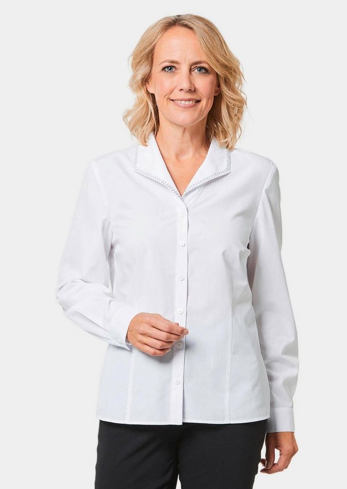 GOLDNER Langarmbluse Bluse mit aufwendiger Stickerei von GOLDNER