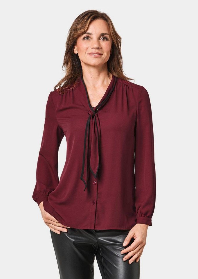 GOLDNER Langarmbluse Kurzgröße: Figurumspielende Bluse mit Schluppe von GOLDNER