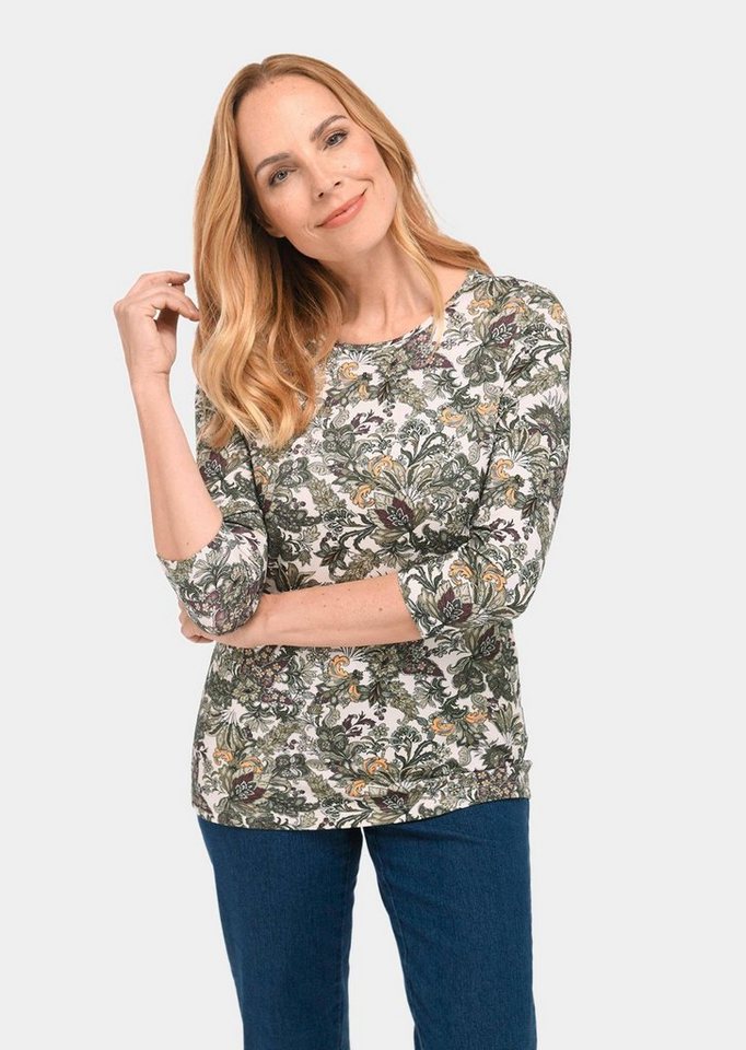 GOLDNER Print-Shirt Kurzgröße: Kombinierfreundlich gemustertes Shirt von GOLDNER