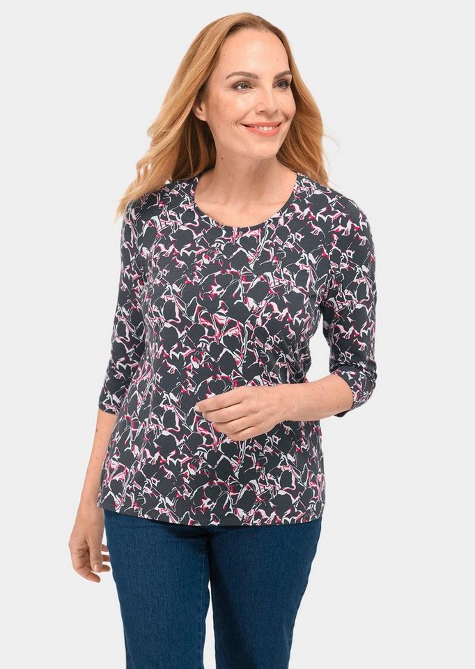 GOLDNER Print-Shirt Raffiniertes Druckshirt mit 3/4-Arm von GOLDNER