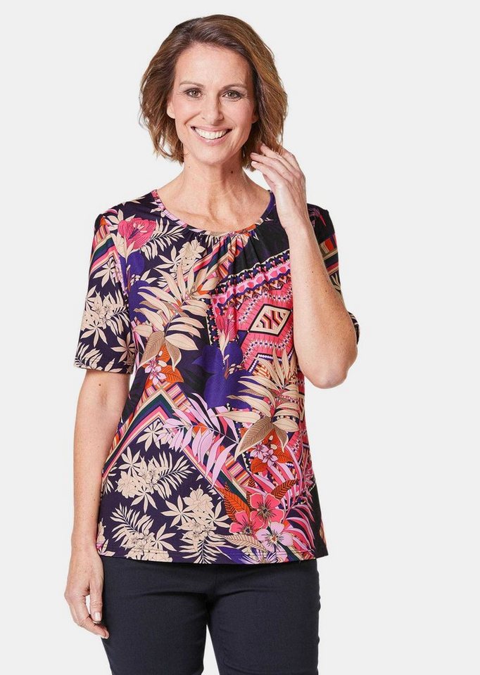 GOLDNER Print-Shirt Stretchbequemes Shirt mit extravagantem Druck von GOLDNER