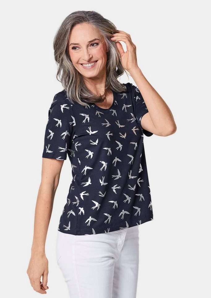 GOLDNER Print-Shirt Topmodisches Shirt mit glänzendem Druck von GOLDNER