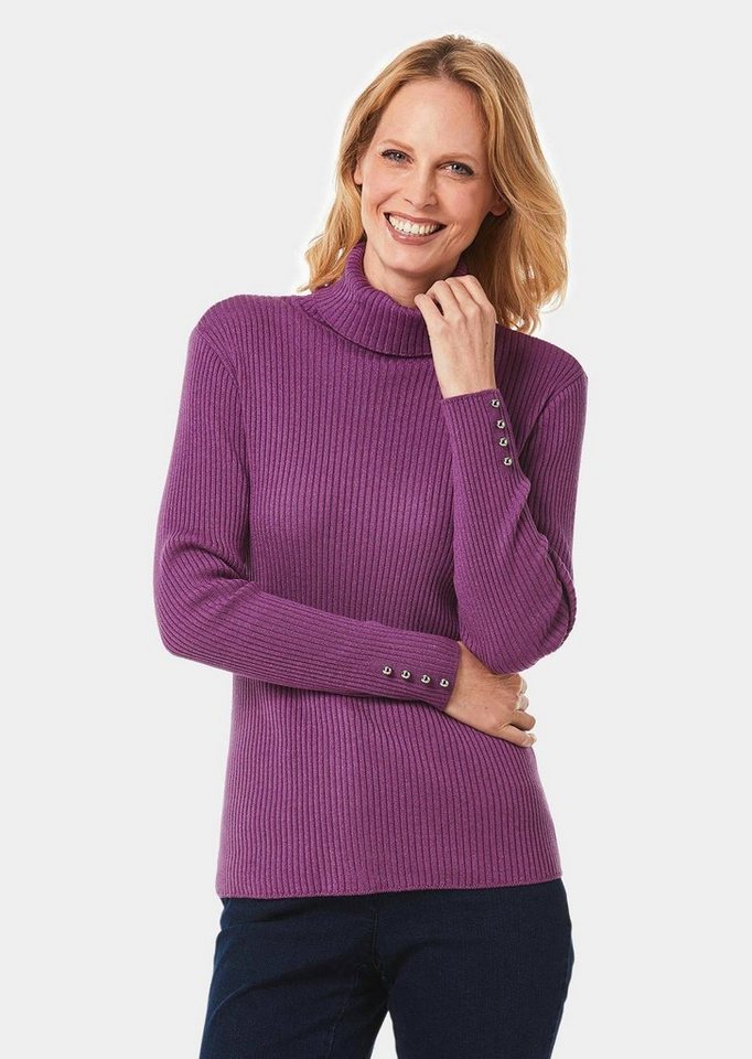 GOLDNER Rollkragenpullover Eleganter Rollkragenpullover mit optischen Knöpfen von GOLDNER