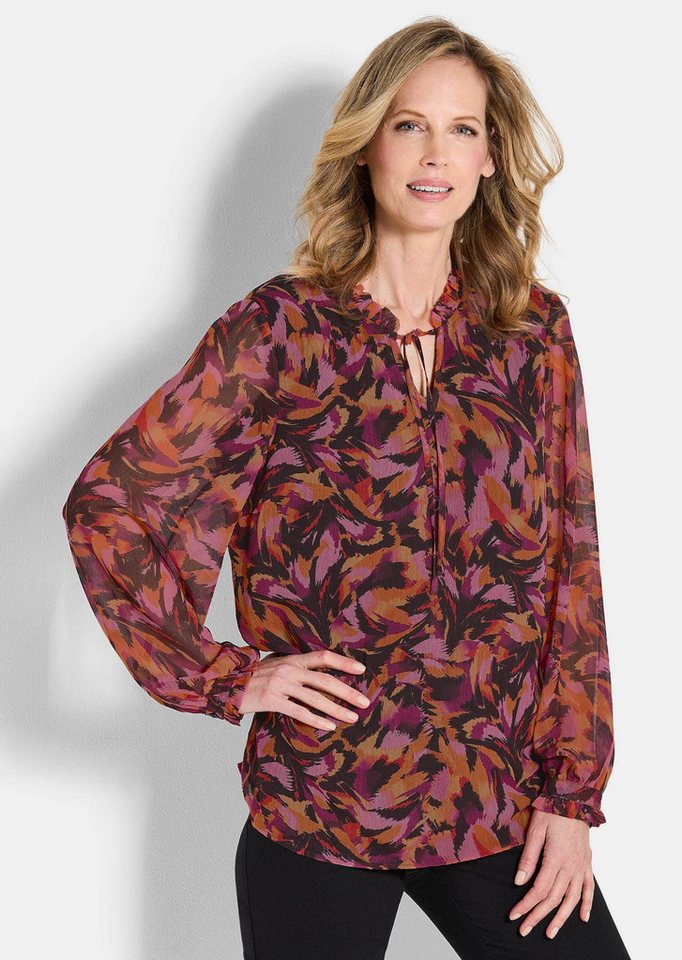 GOLDNER Schlupfbluse Chiffon-Bluse mit semitransparenten Ärmeln von GOLDNER