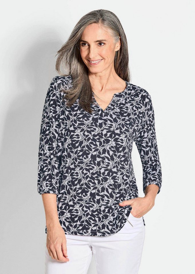 GOLDNER Schlupfbluse Bluse mit Muster, Halbarm Leichte, elastische Bluse mit Floralmuster, Halbarm, Jerseyqualität von GOLDNER