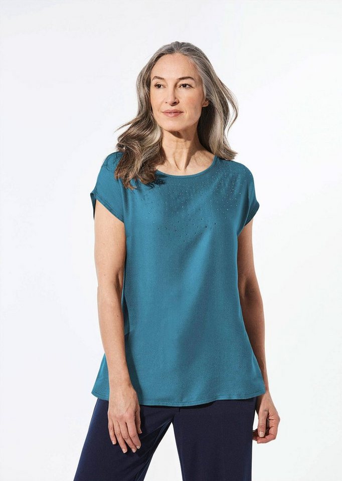 GOLDNER Schlupfbluse Kurzgröße: Bluse mit Glitzersteinen von GOLDNER