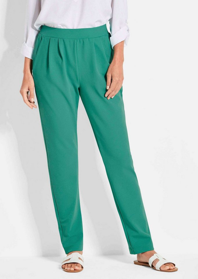 GOLDNER Schlupfhose Weite Schlupfhose SARA in Krepp-Qualität Knitterarme, elastische Damenhose, glatter Schlupfbund von GOLDNER