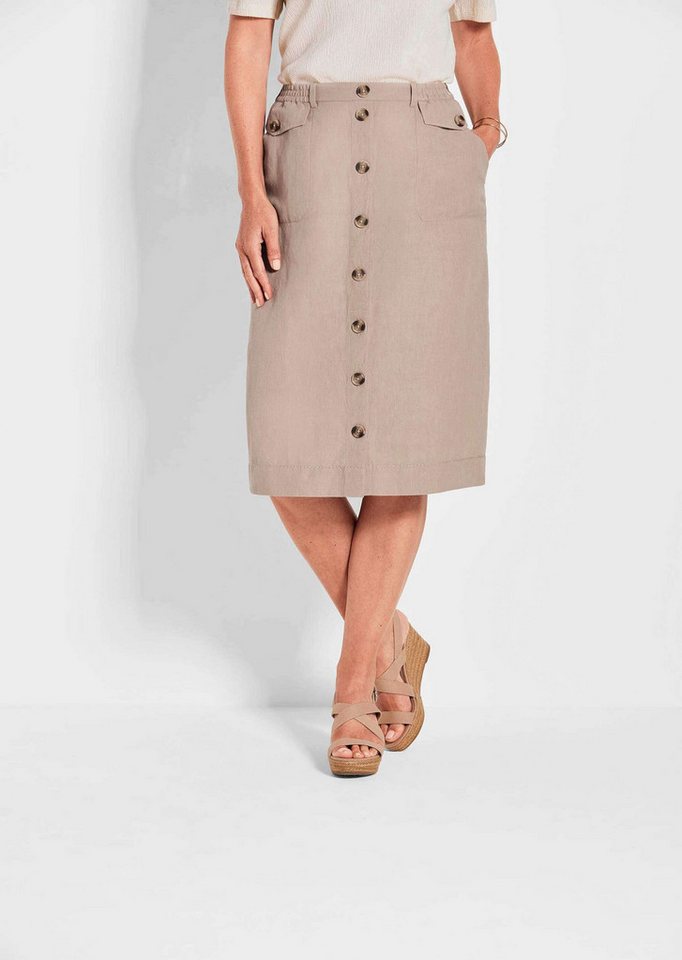 GOLDNER Schlupfrock Brauner Damen-Cargo-Rock mit Taschen von GOLDNER