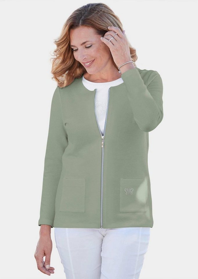 GOLDNER Shirtjacke Bequeme Shirtjacke mit Reißverschluss von GOLDNER