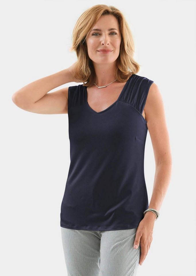 GOLDNER Shirttop Modisches Jerseytop aus angenehmer Viskose-Stretch-Qualität von GOLDNER