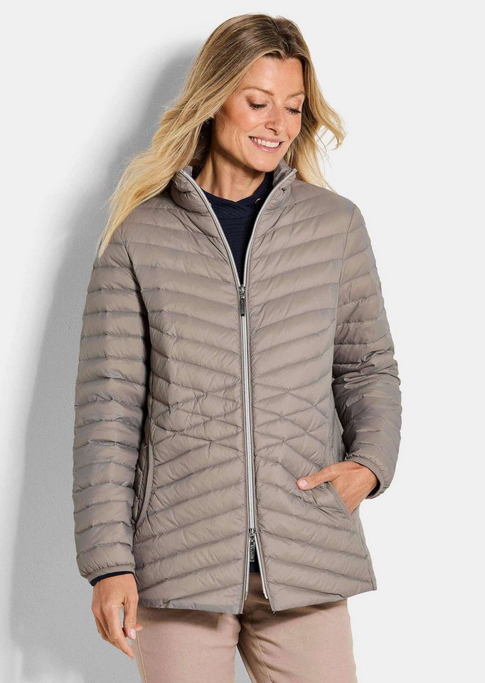 GOLDNER Steppjacke Herbstjacke mit Daunen, Stehkragen Verlängerte Jacke in femininer Steppung mit Reißverschluss von GOLDNER
