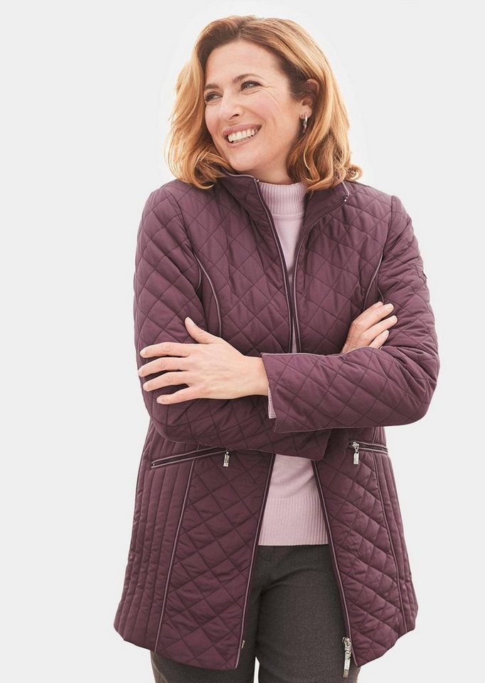 GOLDNER Steppjacke Kurzgröße: Longsteppjacke mit Kontrastpaspeln von GOLDNER