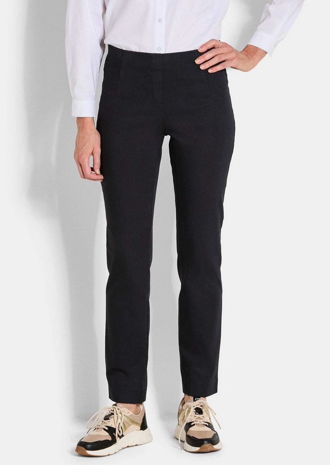 GOLDNER Stoffhose Kurzgröße: Slim Fit Hose LOUISA in Denim-Style Bengalinjeans mit Schlupfbund, elastisch, Baumwollmix von GOLDNER