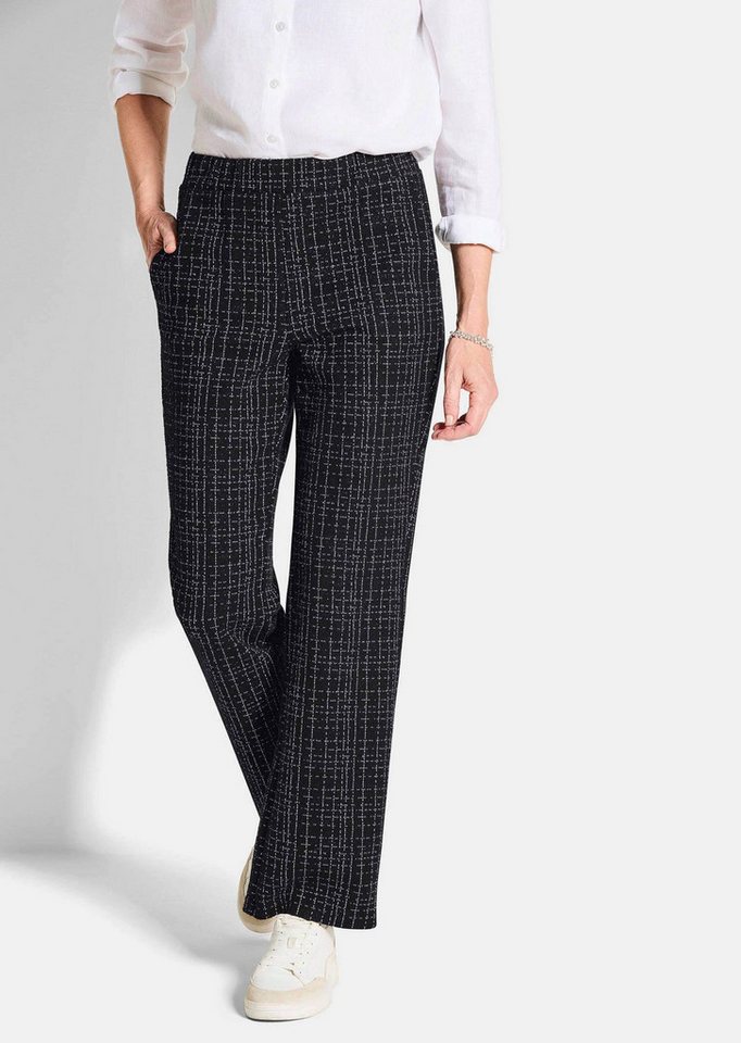 GOLDNER Stoffhose Kurzgröße: Jerseyhose VERA in Tweed-Optik von GOLDNER