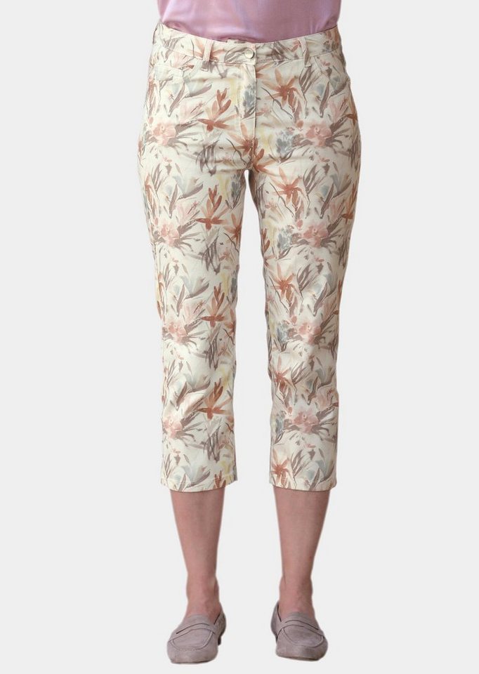GOLDNER Stoffhose Kurzgröße: Druckhose mit Blumenmuster von GOLDNER