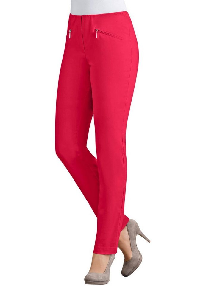 GOLDNER Stoffhose Schlupfhose LOUISA mit Steppnähten Komfortable Stretchhose, Slim Fit, mit Taschen von GOLDNER