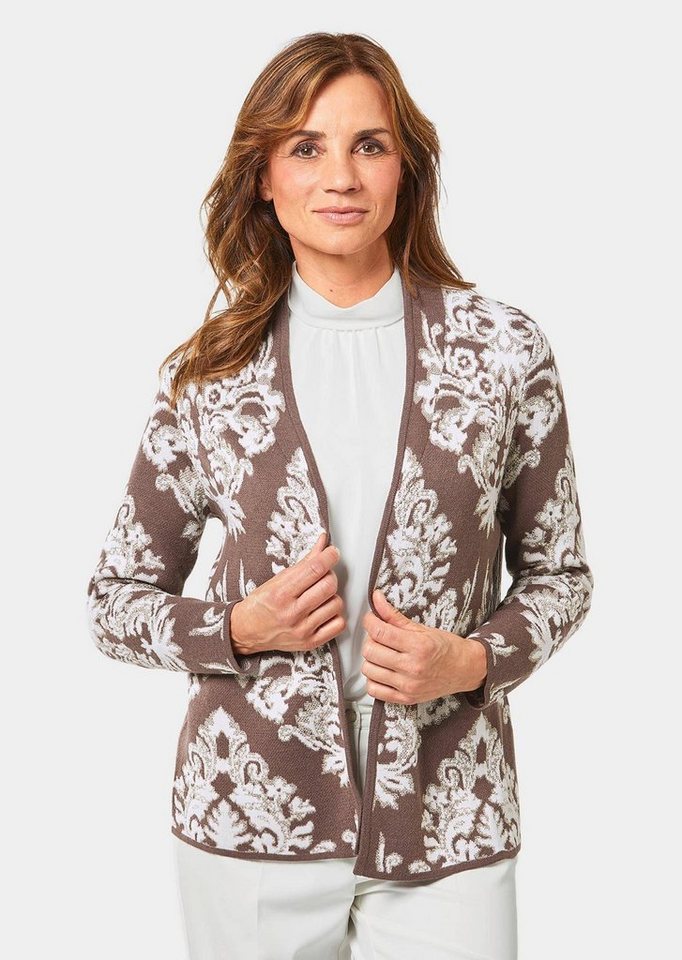 GOLDNER Strickjacke Jacquard-Strickjacke mit Glanzgarnen von GOLDNER