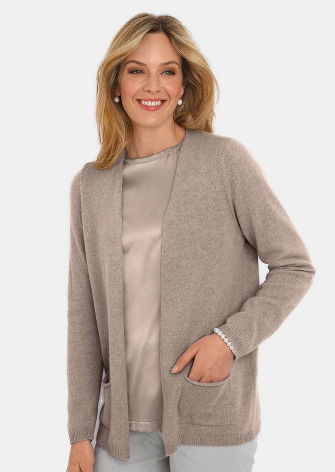 GOLDNER Kaschmirpullover Kurzgröße: Cardigan in langer offener Form von GOLDNER